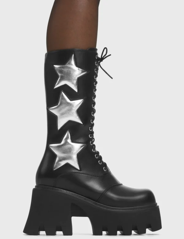 Lamoda Metallic | Platform Boots^Big League Chunky Platform Calf Boots