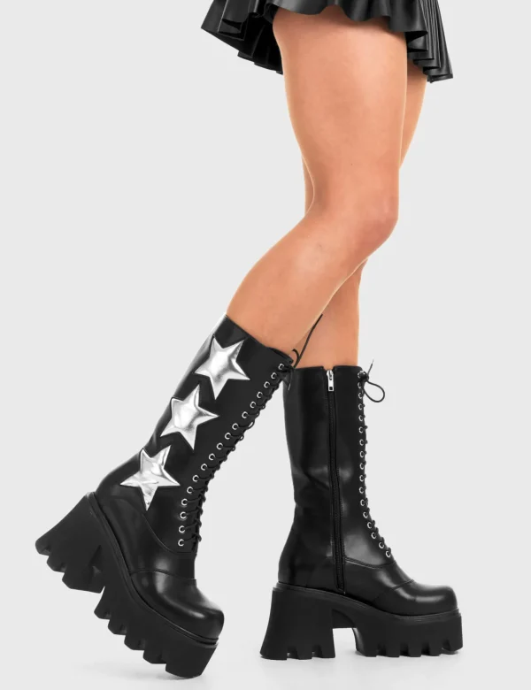 Lamoda Metallic | Platform Boots^Big League Chunky Platform Calf Boots