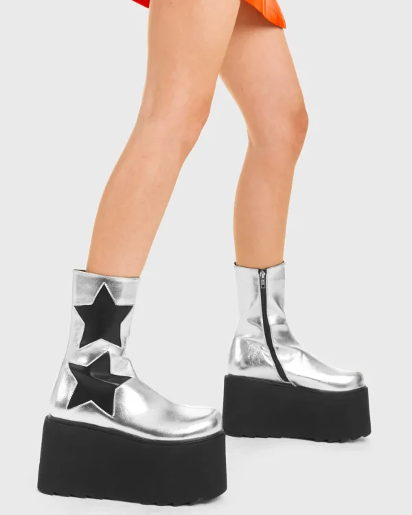 Lamoda Metallic | Platform Boots^Big Shot Chunky Platform Ankle Boots
