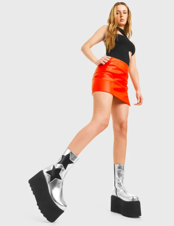 Lamoda Metallic | Platform Boots^Big Shot Chunky Platform Ankle Boots