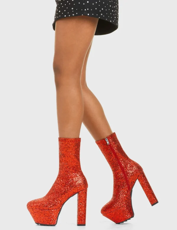 Lamoda Colourful | Metallic^Bling Platform Ankle Boots