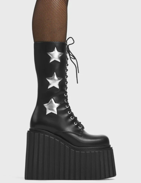Lamoda Metallic | Creepers^Can't Cope Chunky Creeper Calf Boots