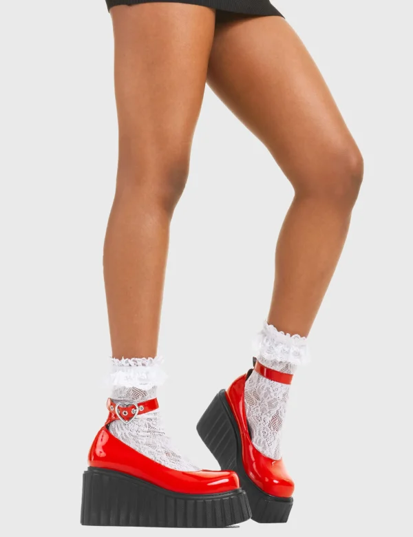 Lamoda Colourful | Hearts^Cant Stop Chunky Platform Creeper Shoes