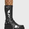 Lamoda Skulls | Platform Boots^Cemetery Gates Chunky Platform Calf Boots