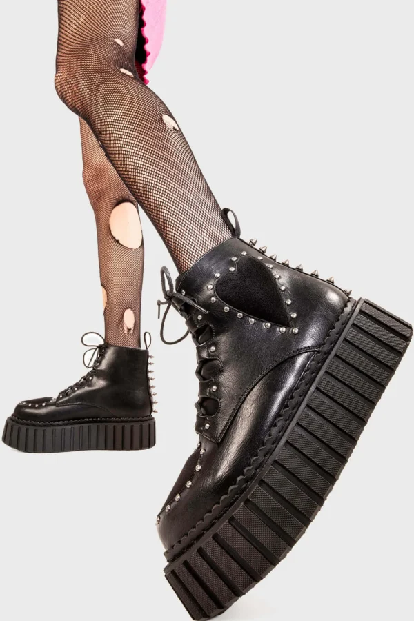 Lamoda Spikes | Hearts^Cross Your Heart Chunky Ankle Creeper Boots