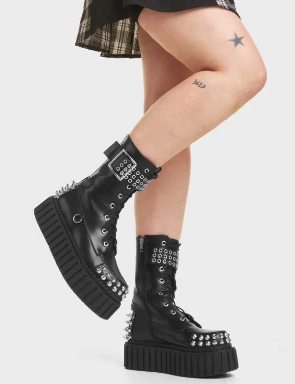 Lamoda Spikes | Creepers^Crystal Clear Chunky Creeper Ankle Boots
