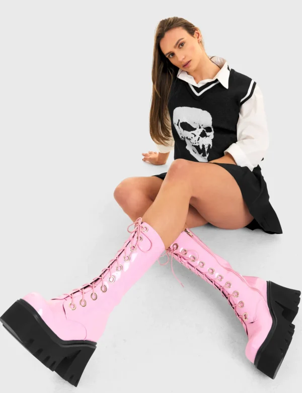 Lamoda Colourful | Pink^Get Paid Chunky Platform Calf Boots