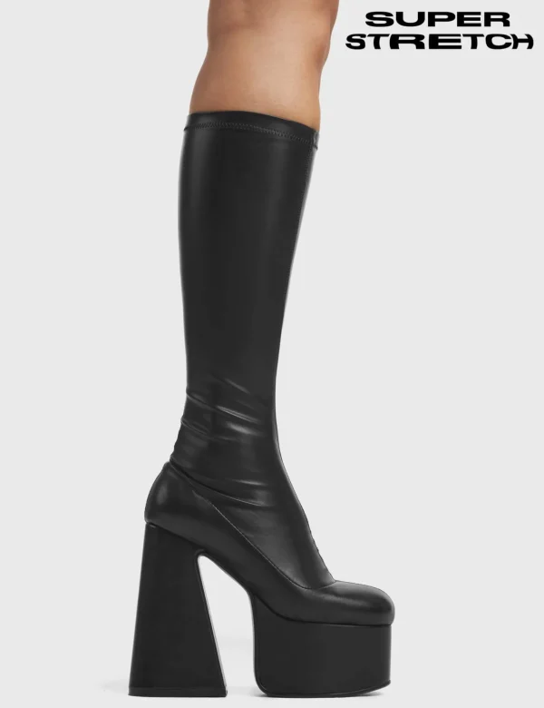 Lamoda Wide Calf | Super Stretch^Hate You Super Stretch Platform Knee High Boots
