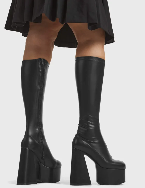 Lamoda Wide Calf | Super Stretch^Hate You Super Stretch Platform Knee High Boots