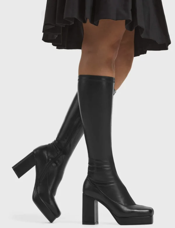 Lamoda Wide Calf | Super Stretch^Humble Super Stretchy Chunky Platform Knee High Boots