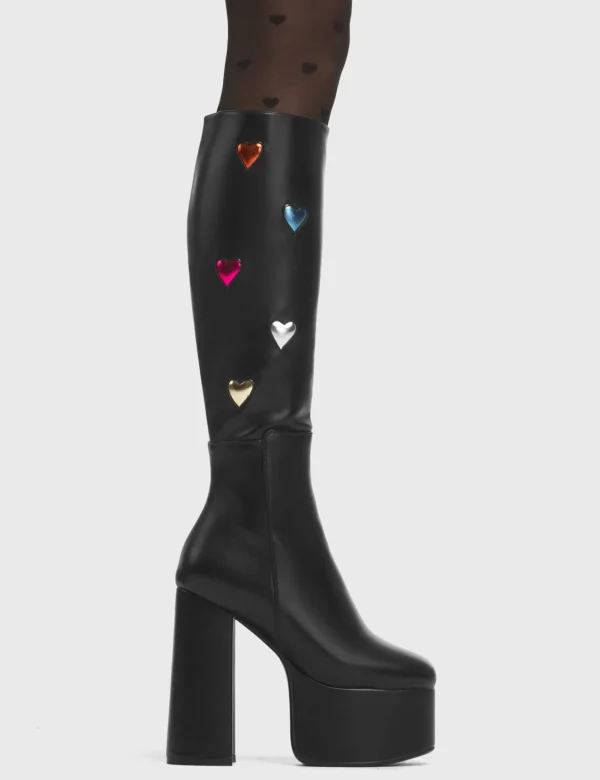 Lamoda Metallic | Hearts^Intimate Platform Knee High Boots