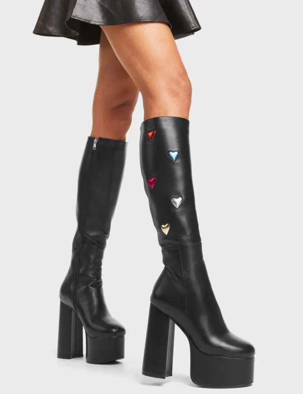 Lamoda Metallic | Hearts^Intimate Platform Knee High Boots