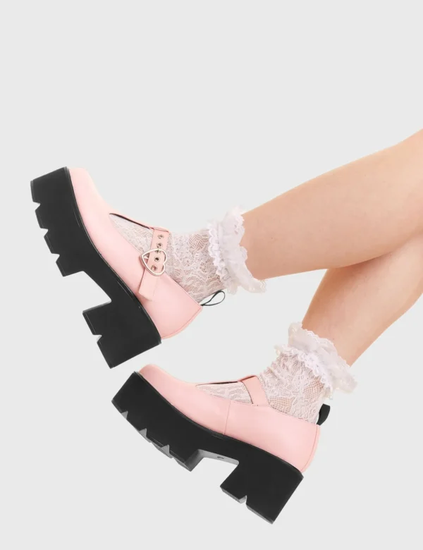 Lamoda Colourful | Pink^Love Story Chunky Mary Jane Shoes