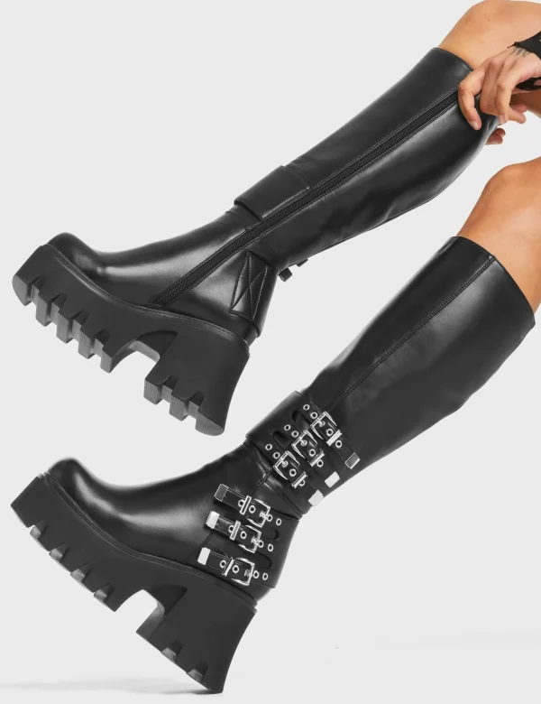 Lamoda Skulls | Platform Boots^My Prince Chunky Platform Knee High Boots