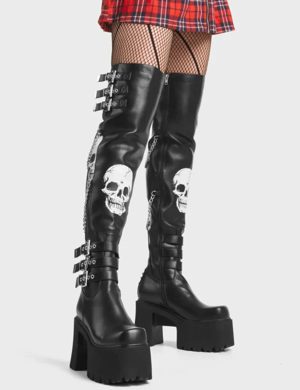 Lamoda Skulls | Platform Boots^Nemesis Chunky Platform Thigh High Boots