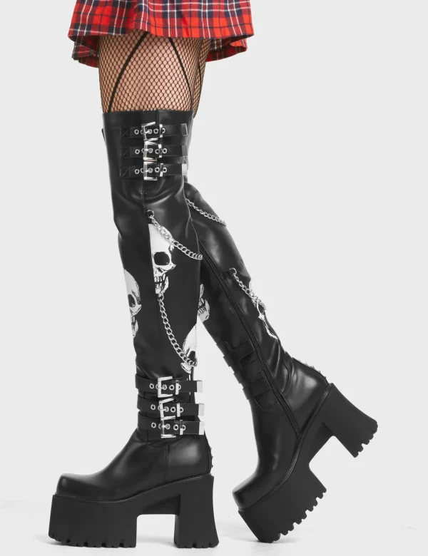 Lamoda Skulls | Platform Boots^Nemesis Chunky Platform Thigh High Boots