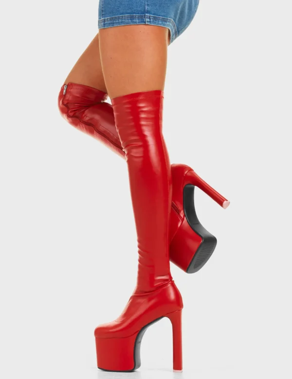 Lamoda Colourful | Pink^Night Owl Platform Thigh High Boots