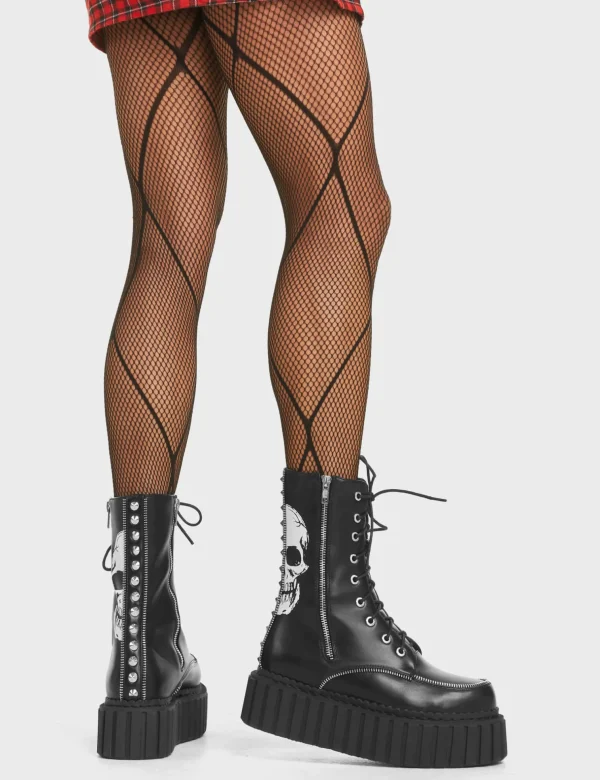Lamoda Spikes | Skulls^Offend You Chunky Creeper Ankle Boots