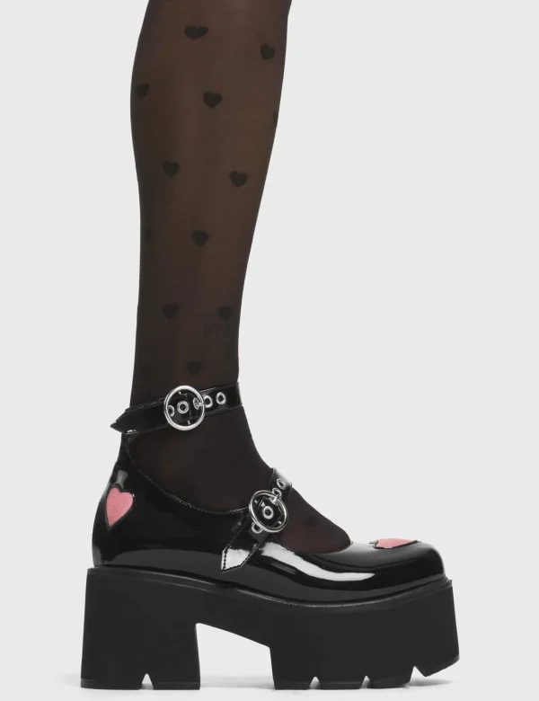 Lamoda Colourful | Pink^Rosey Love Chunky Mary Jane Shoes