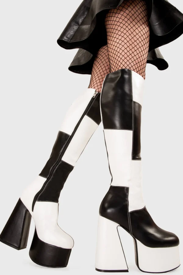 Lamoda Colourful | Wide Calf^Runway Wide Calf Platform Knee High Boots