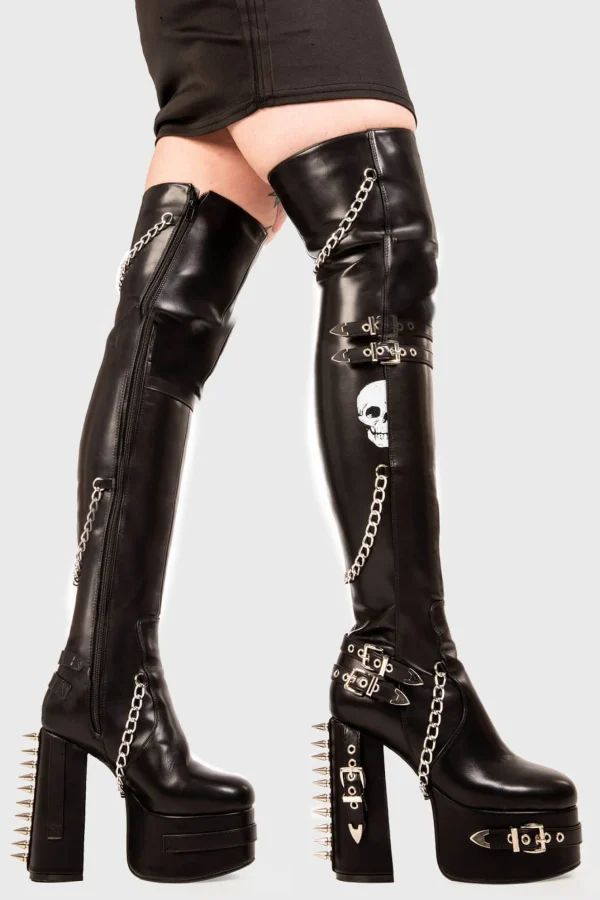 Lamoda Spikes | Skulls^Scream Platform Thigh High Boots