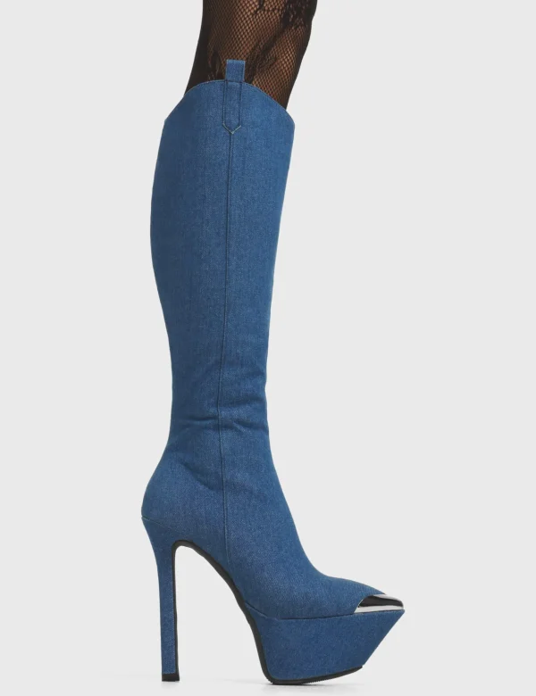 Lamoda Denim | Colourful^Seal My Fate Platform Knee High Boots