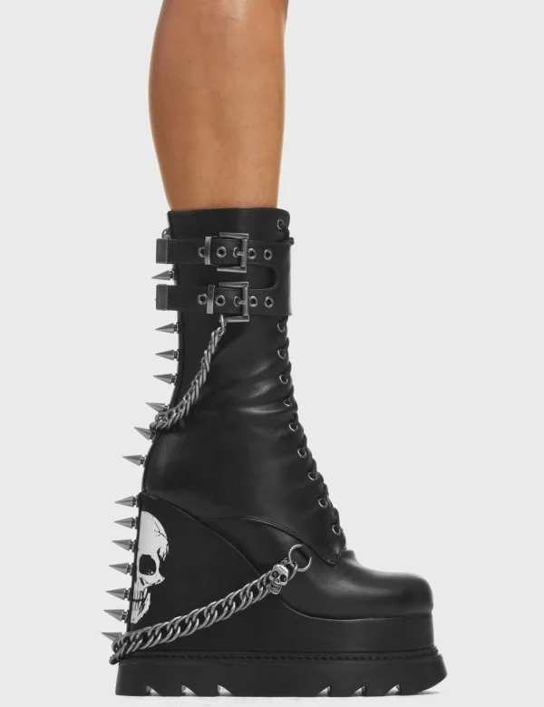 Lamoda Spikes | Skulls^She's Dangerous Chunky Platform Ankle Boots