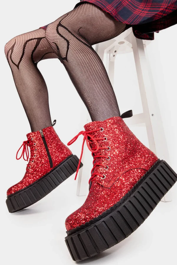 Lamoda Metallic^Shooting Star Chunky Ankle Creeper Boots