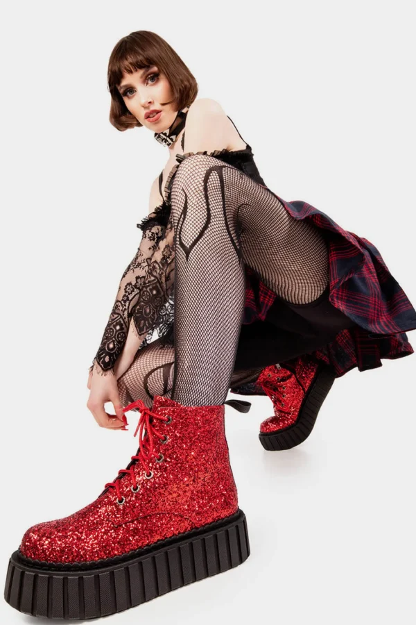 Lamoda Metallic^Shooting Star Chunky Ankle Creeper Boots