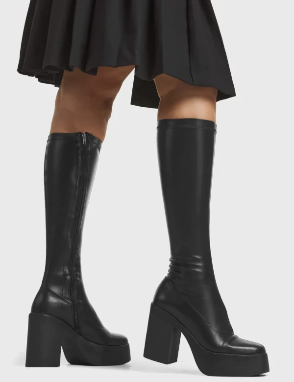 Lamoda Wide Calf | Super Stretch^Slick Nicks Super Stretch Platform Knee High Boots