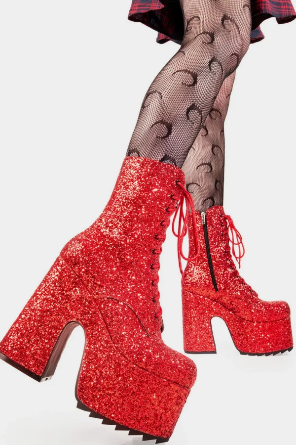 Lamoda Metallic | Platform Boots^Spotlight Chunky Platform Ankle Boots
