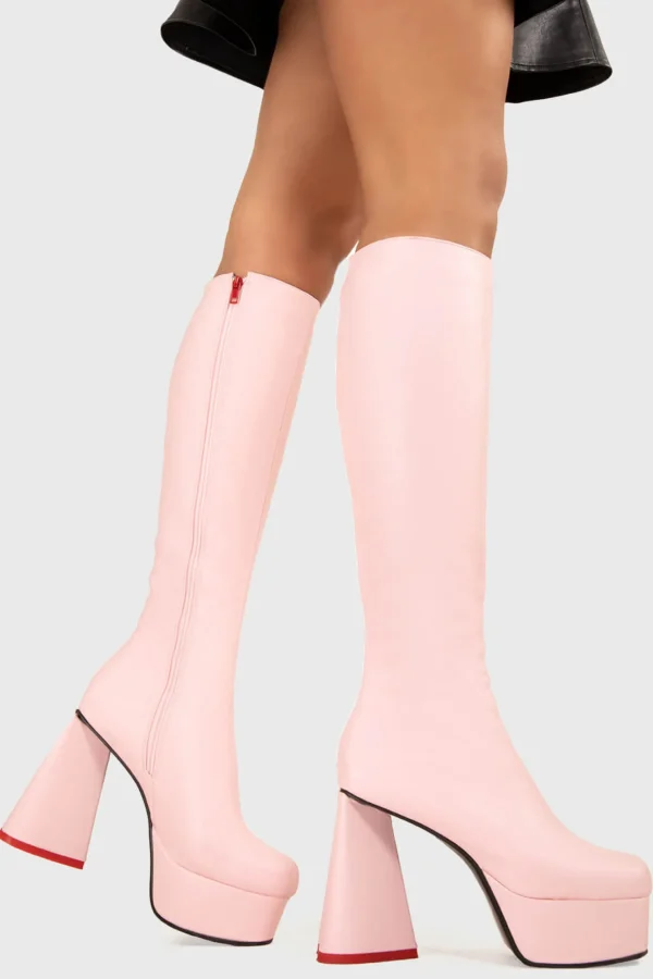 Lamoda Colourful | Pink^Sweet Talker Wide Calf Platform Knee High Boots