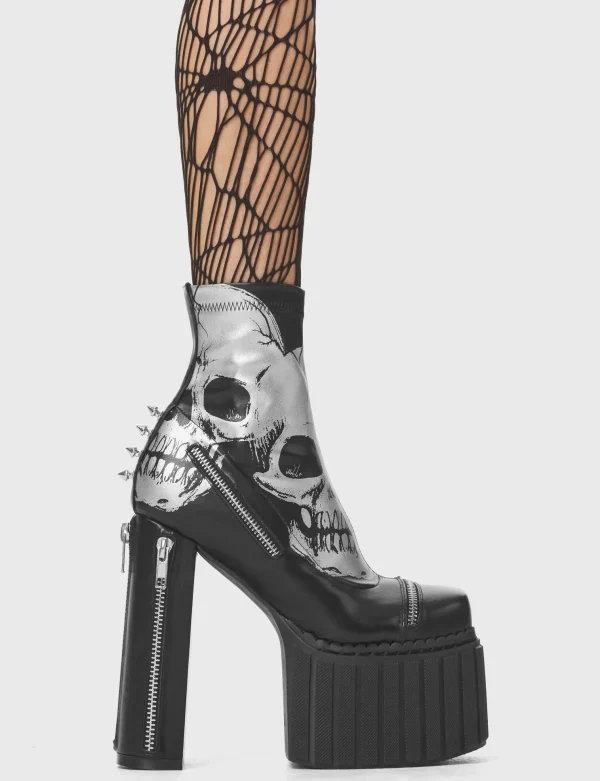 Lamoda Spikes | Metallic^Unbowed Platform Creeper Ankle Boots