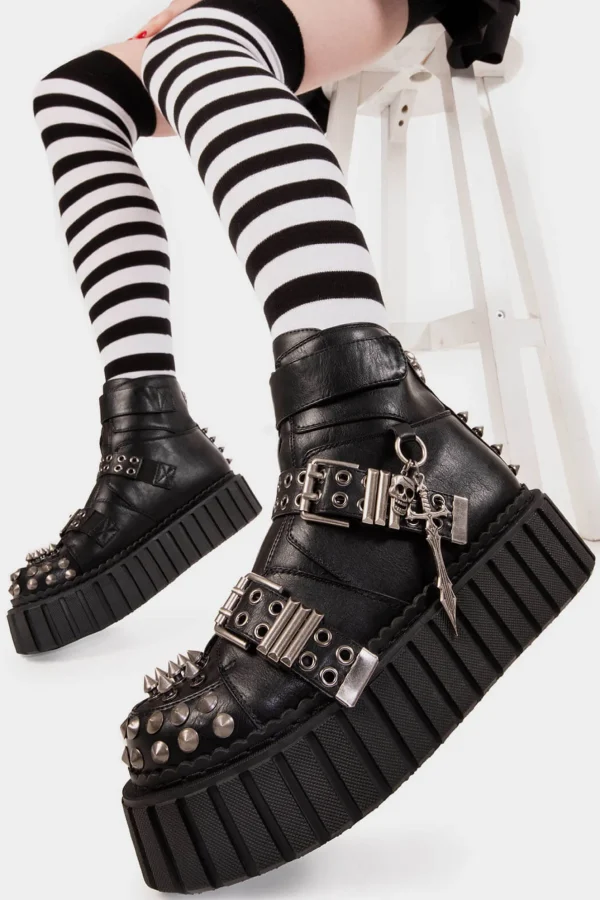 Lamoda Spikes | Skulls^Virtual Insanity Chunky Ankle Creeper Boots