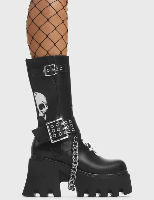 Lamoda Skulls | Platform Boots^Visions Chunky Platform Calf Boots