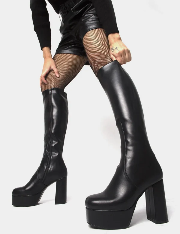 Lamoda Wide Calf | Platform Boots^Whatta Showdown Wide Calf Platform Knee High Boots